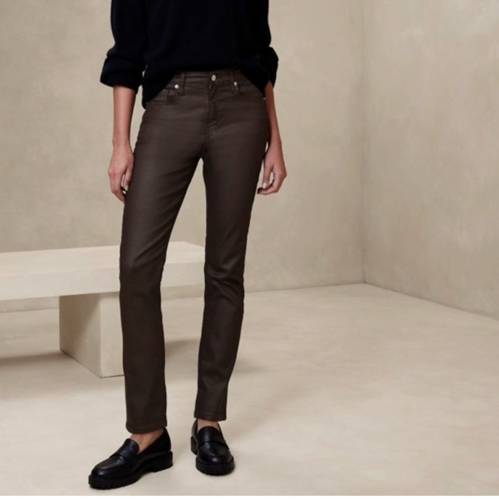 Banana Republic Black Coated Jeans